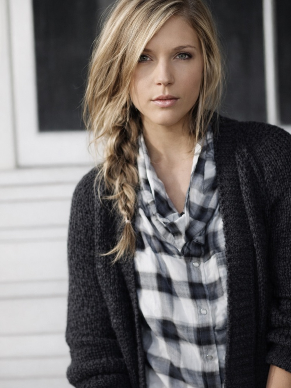 Vince Black and Gray Plaid Tunic Shirt - Picture 16 of 16